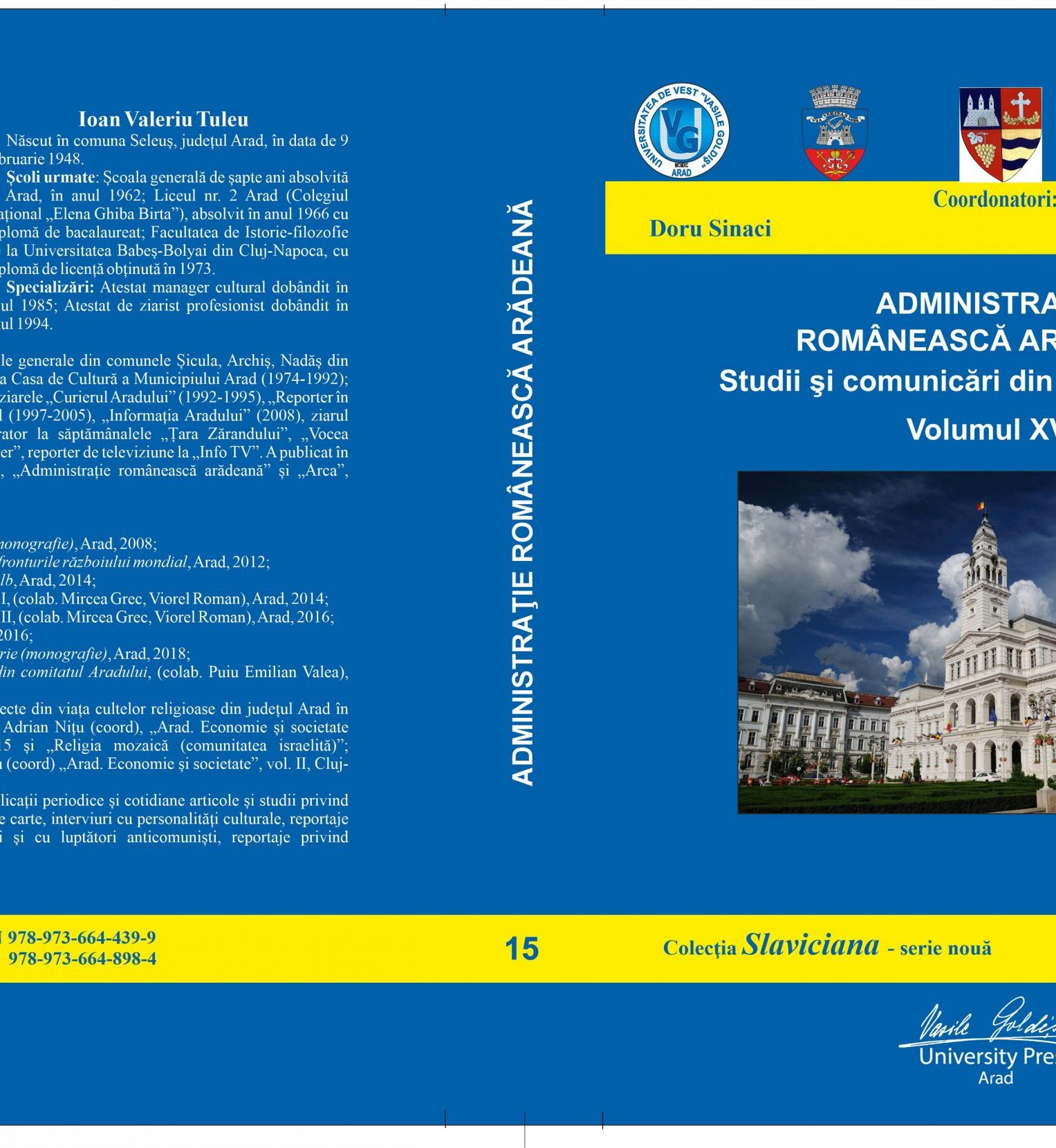 Administrație românească arădeană - studii și comunicări din Banat-Crișana volumul XV