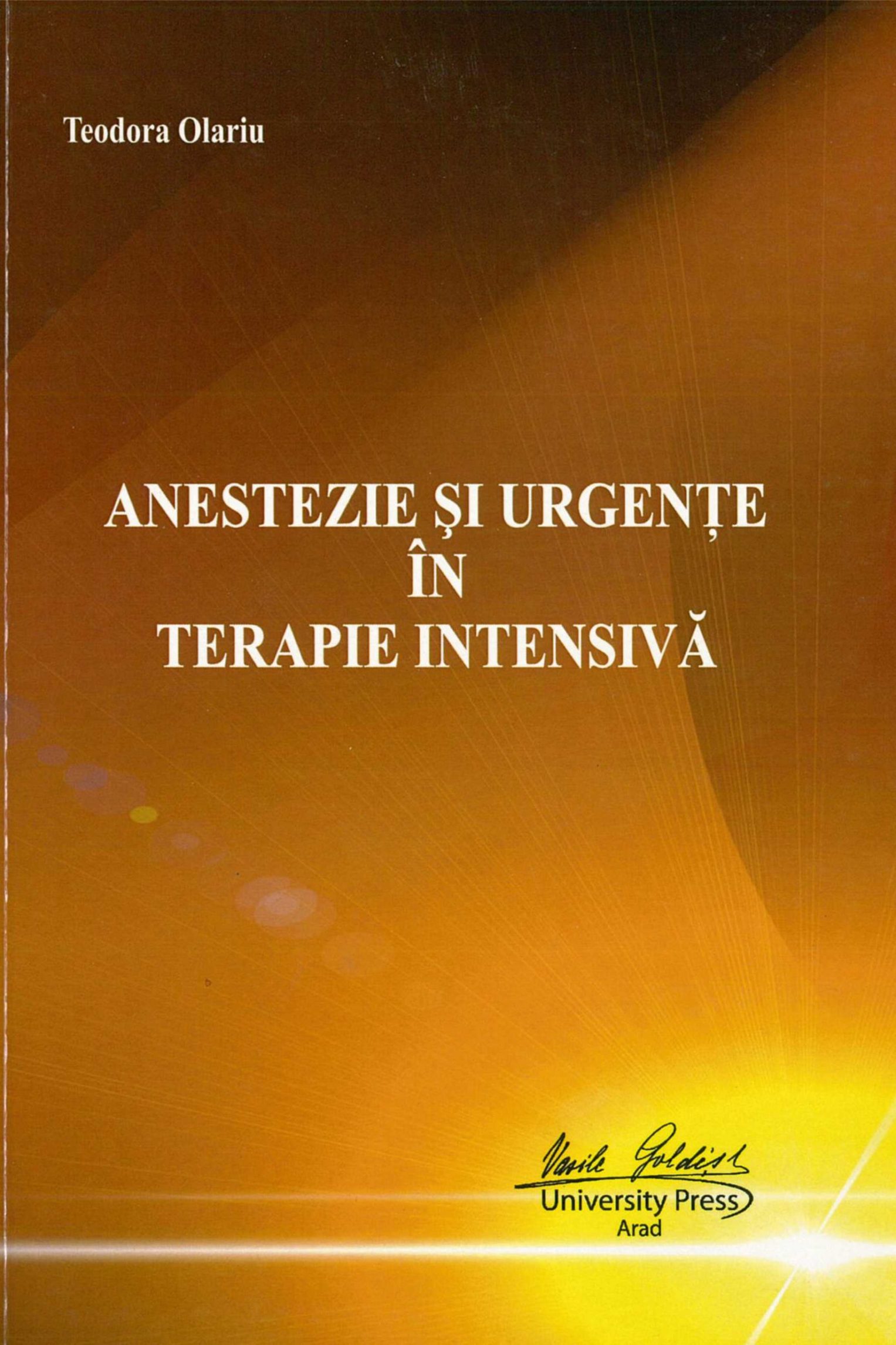 Anestezie și urgențe în terapie intensivă