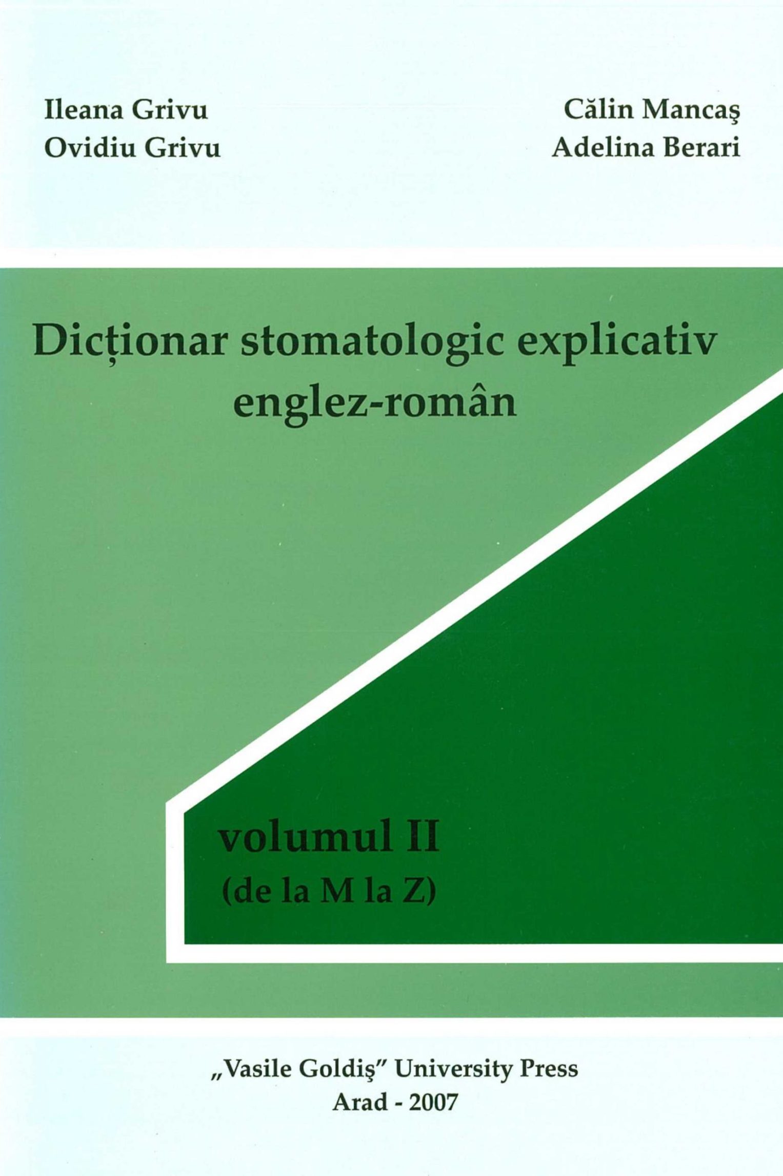 Dicționar stomatologic vol. II