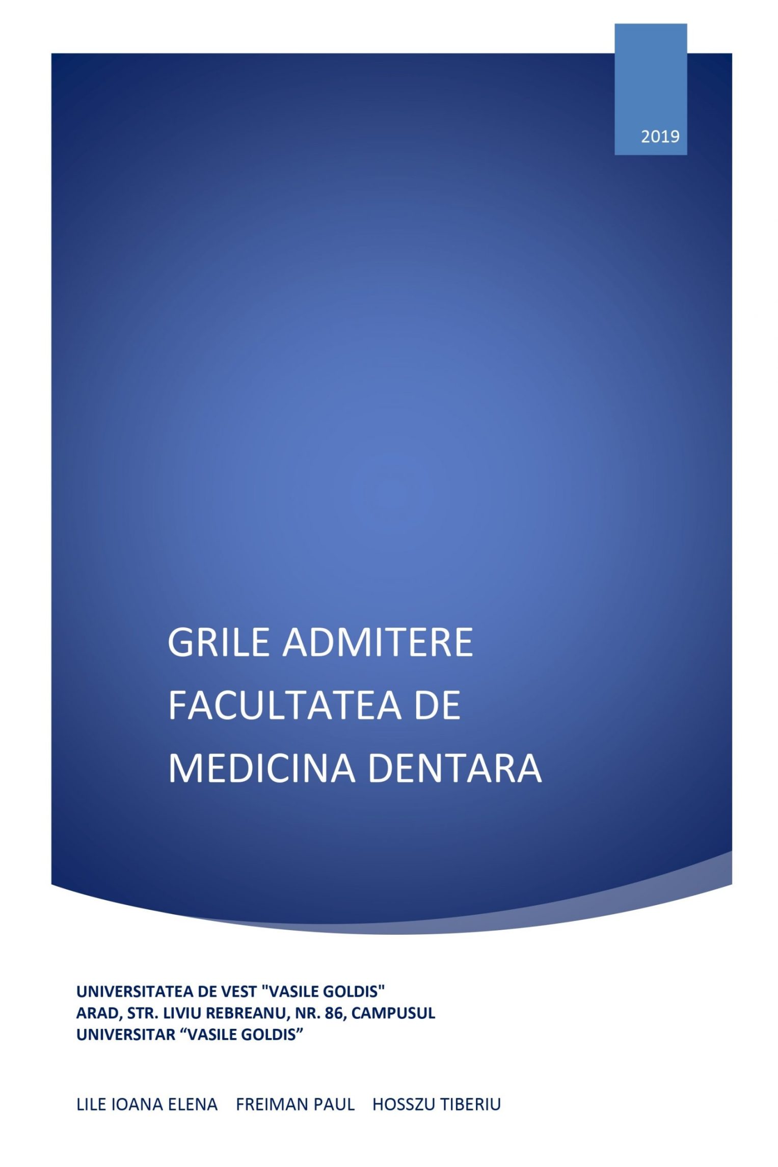 GRILE ADMITERE FACULTATEA DE MEDICINA DENTARA 2019 (eBook)