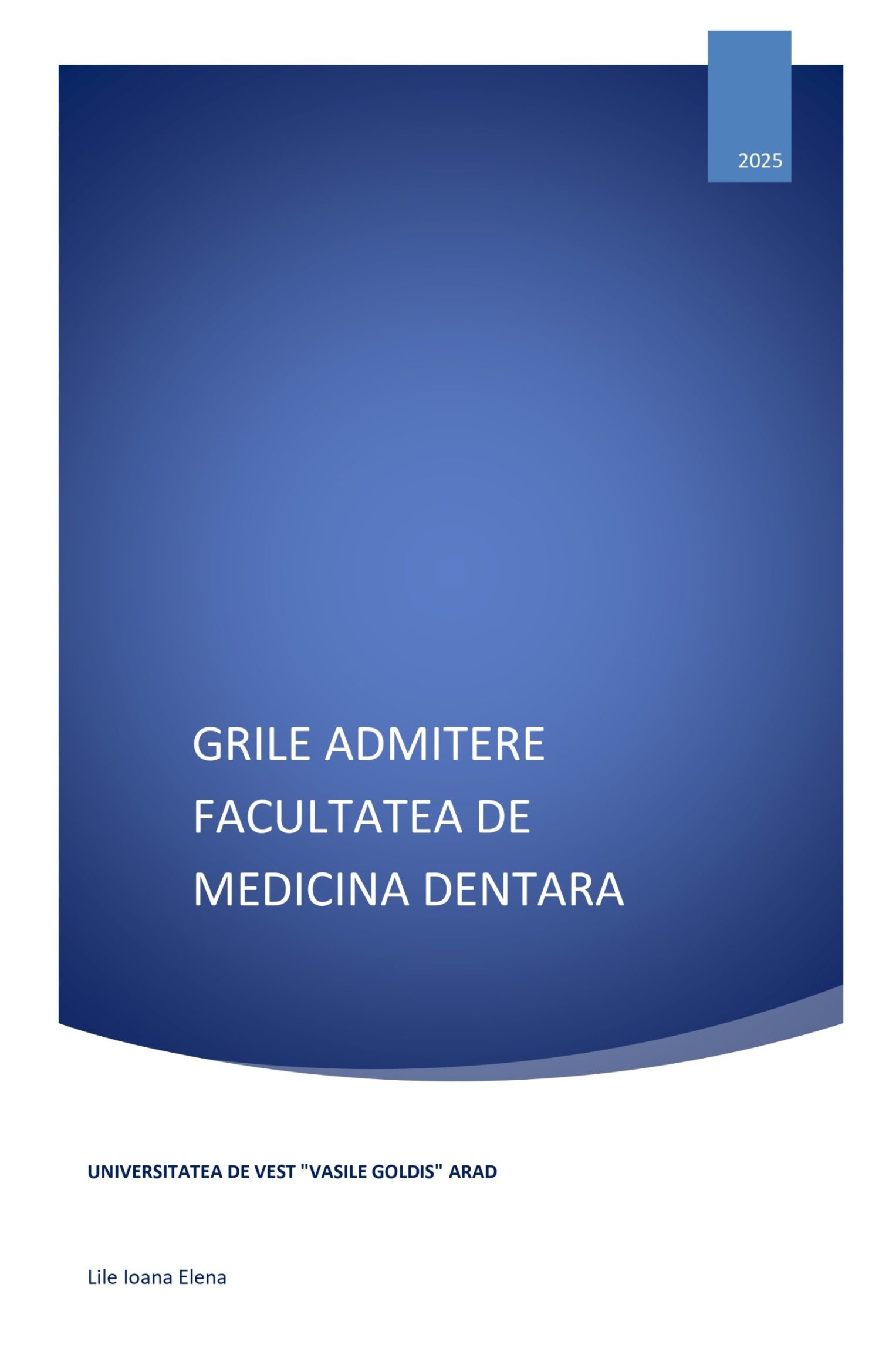 Grile Admitere Facultatea de Medicină Dentară - 2025 (eBook)