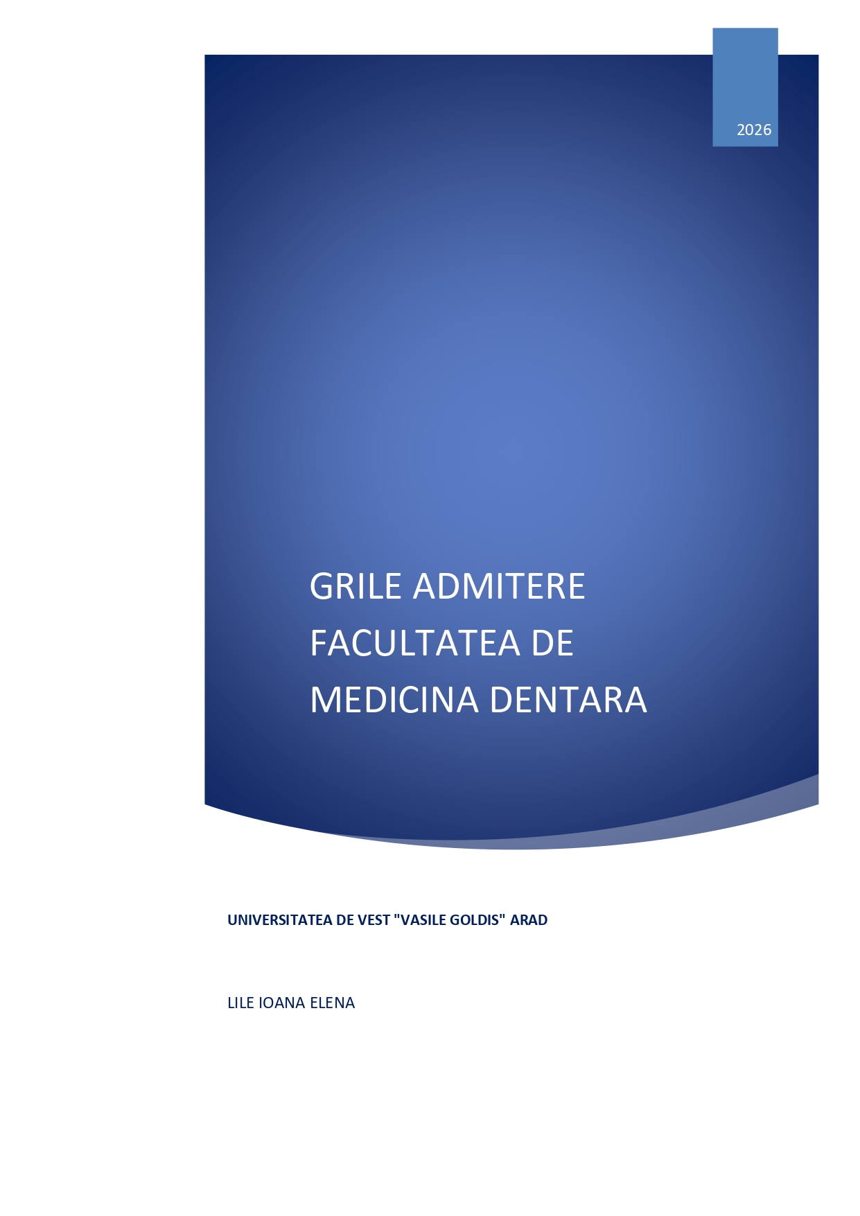Grile Admitere Facultatea de Medicină Dentară - 2026 (eBook)